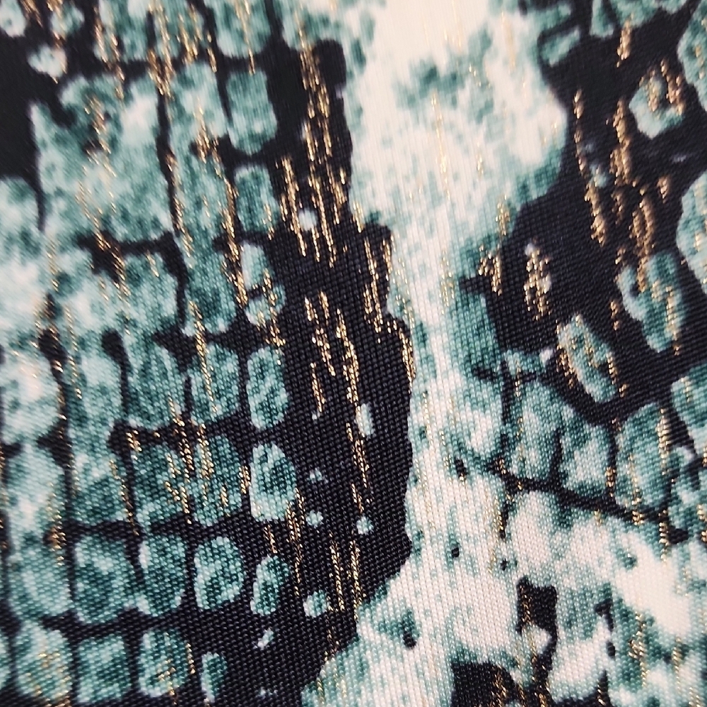 Alexia Admor Green and Black Snake Print Long Sleeve Dress - Picture 6 of 10